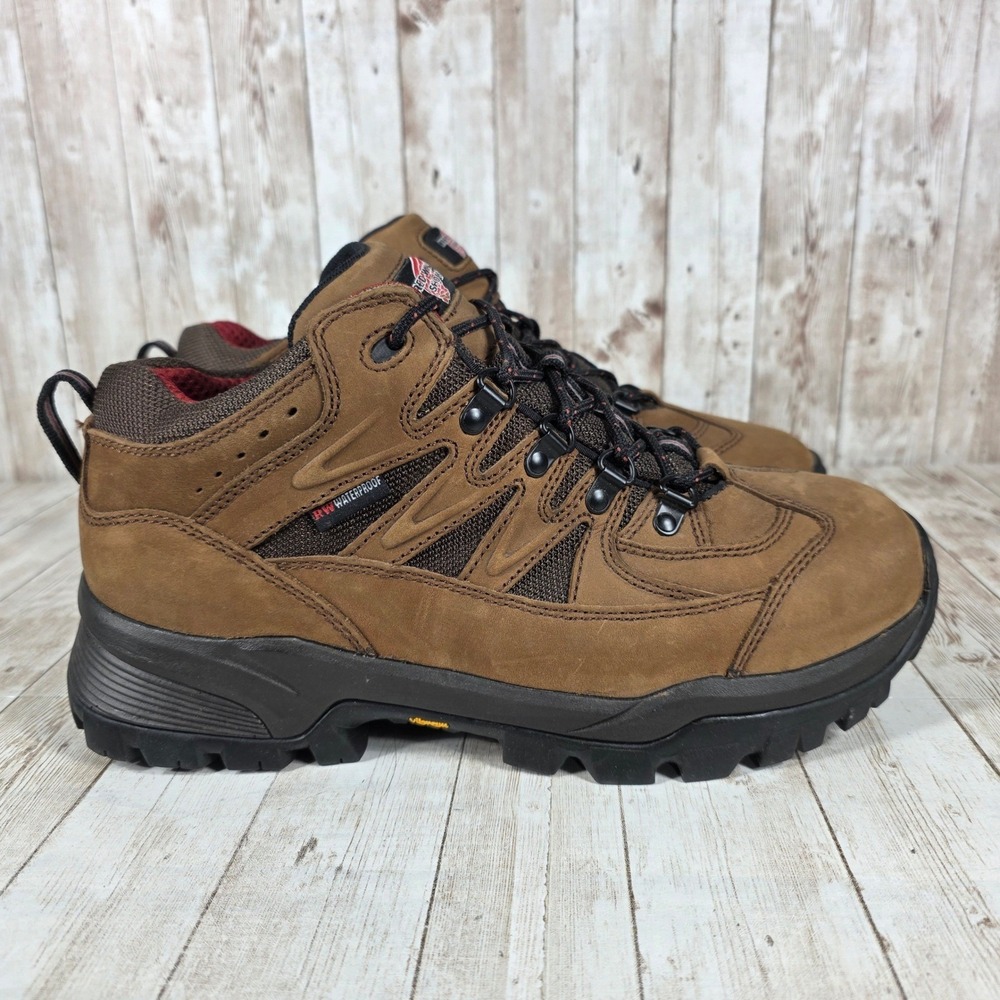 Red Wing Shoes Waterproof Mens Hiking Boots Brown Leather Vibram Sole